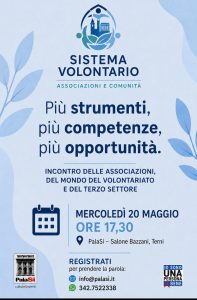 SISTEMA VOLONTARIATO - locandina del 20 MAGGIO